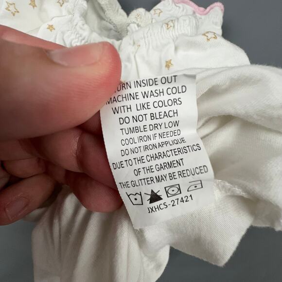 Mud Pie Baby Gown 0-3 Months Rainbow Applique Star Print Cotton Sleeper - Picture 7 of 7